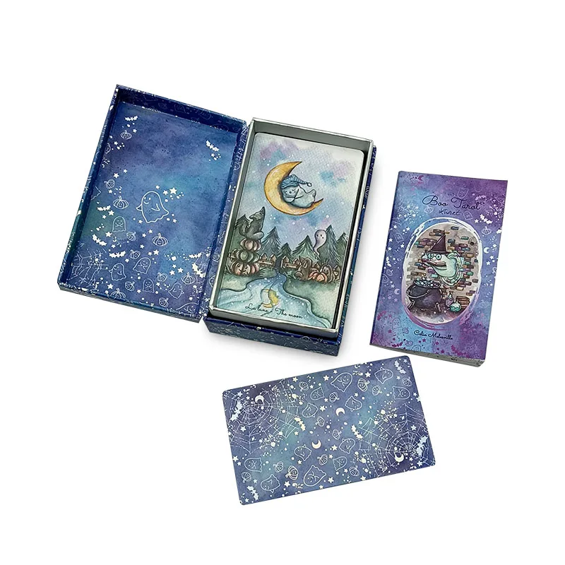 Most Popular Rank List Holographic Gold Foil Custom Tarot Card Deck Printing With Guidebook Box