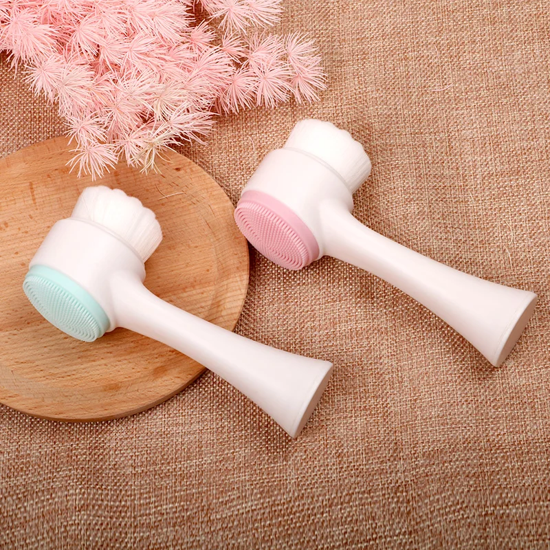 Standing Multi function Double-sided Facial Brush Silicone Face  Scrub Tool Face Cleaning Brush