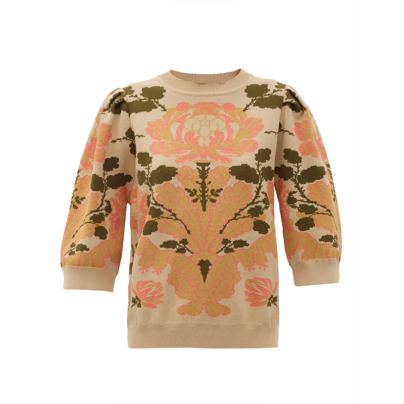 DiZNEW Пользовательский логотип жаккардовые модные дизайнерские свитера большого размера женские пуловеры