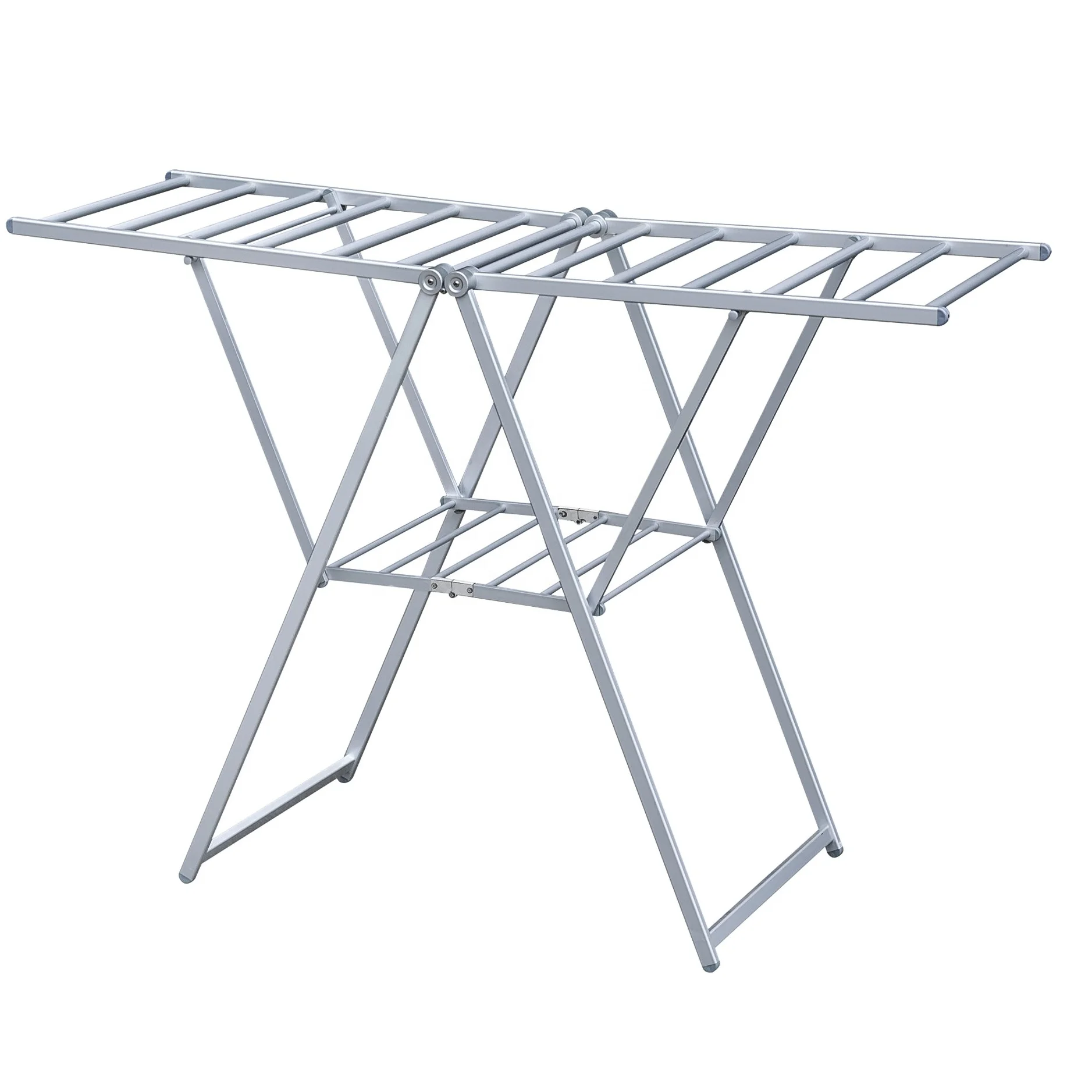 factory wholesale aluminum strong floor folding hanging clothes rack