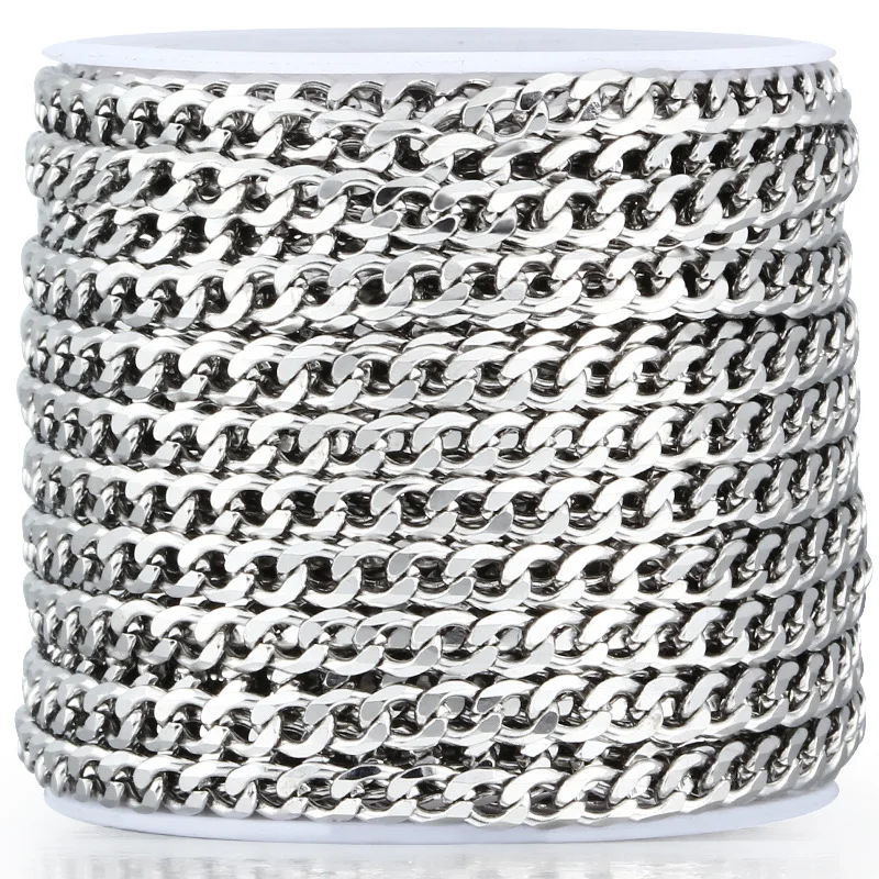 Spool Roll by meter necklace fashion jewelry body chains stainless Steel silver gold Meter chains for jewelry making