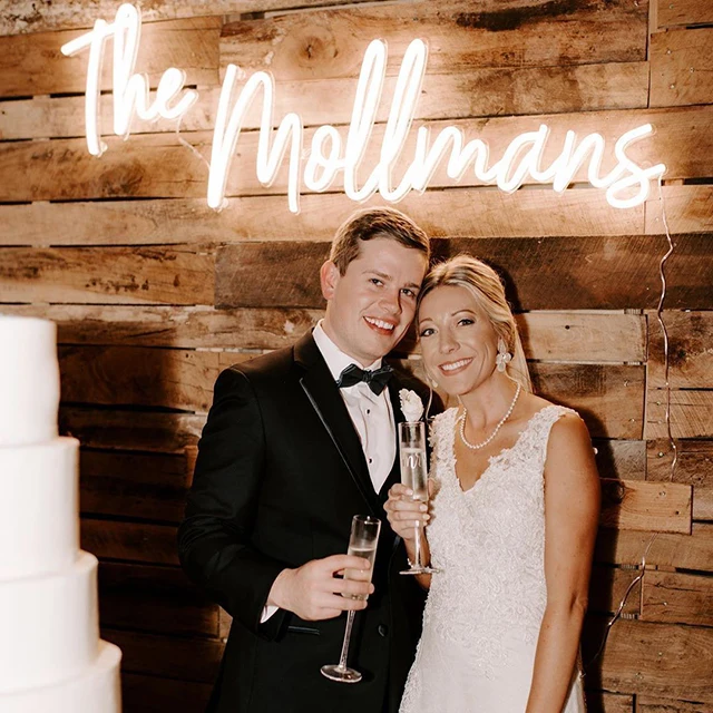 Dropshipping Decorative Glass Tube Pvc Silicone Neon Light Logo Sign Neon Sign Mr & Mrs