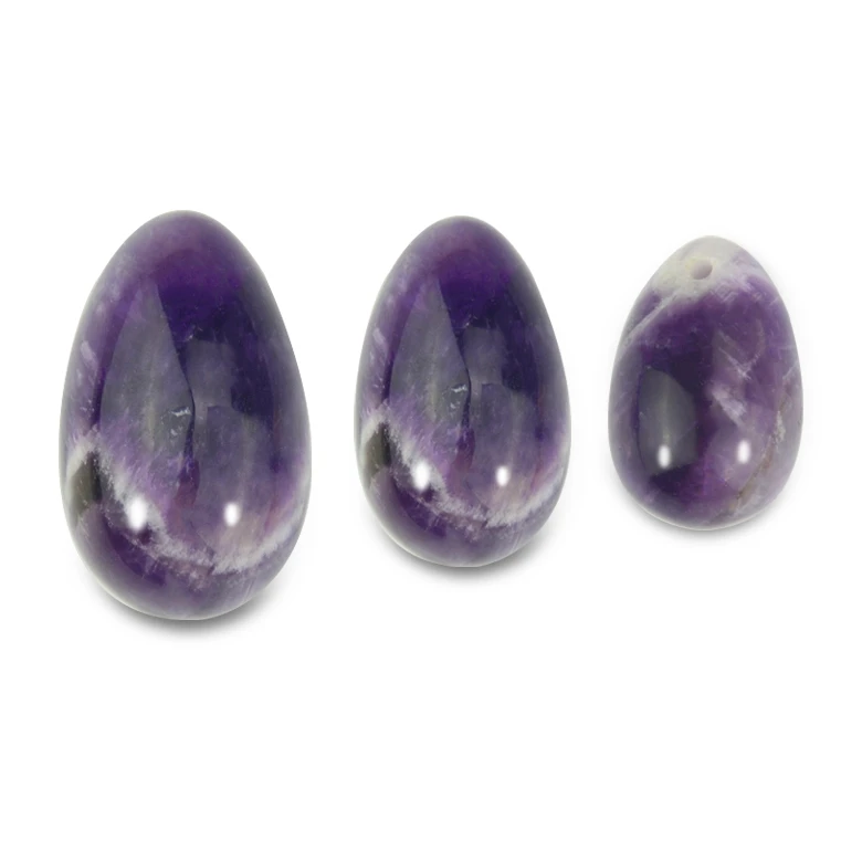 Drilled 3pcs Kegel Exercise Pelvic Muscles Strengthening Rose quartz jade Yoni Eggs