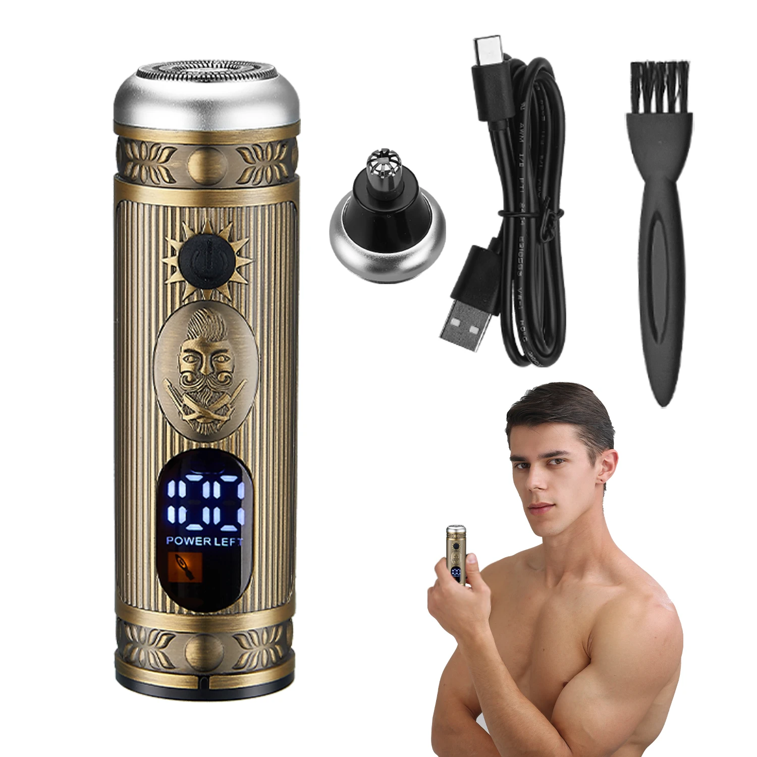 Suttik JM-T50A Nose shaver and Trimmer 2023 Professional gold electric nose hair trimmer for for Men and Women Nose Clipper