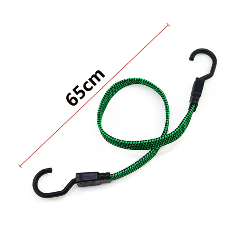 Bicycle Outdoor Adjustable Flat Bungee Cord with Hooks High-Strength Elastic Bundled Flat Rope for Luggage Tie Down
