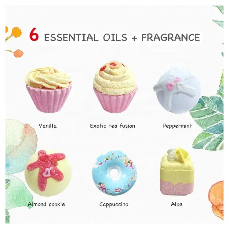 Fizzy Bath Bombs Kids Mini Donut Cookie cup cake Shape Luxury Mini Bath Salt Ball Bombs Packing Gift Set