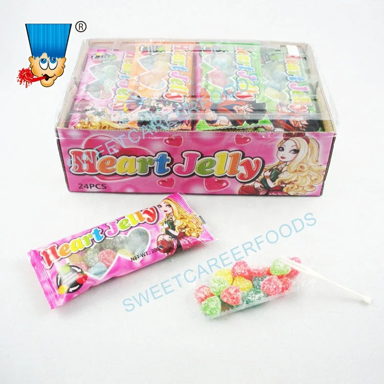 Heart shape fruit flavor jelly soft gummy candy