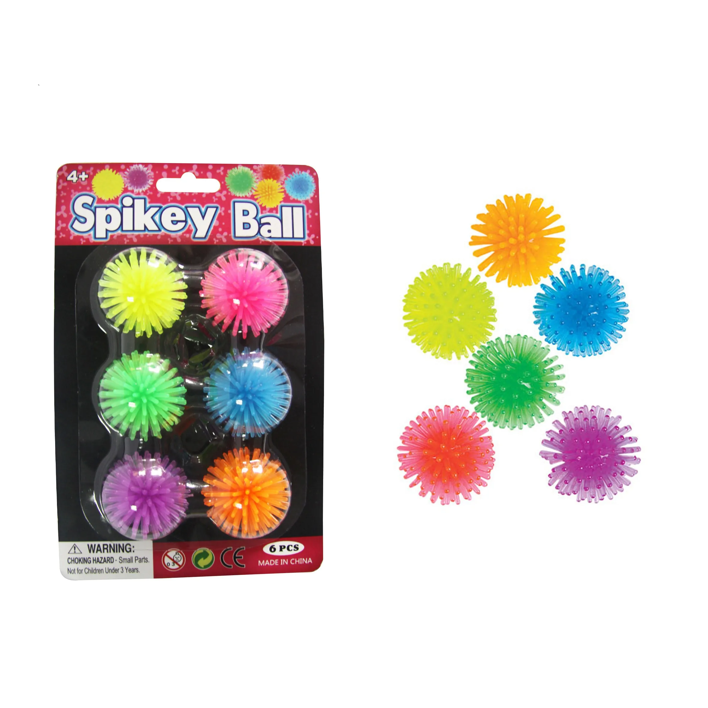 Hot Sale Elastic Stretchable Stress Ball Squeeze  and Bounce Spikey Ball Sensory Funny Spikey Balls Toys