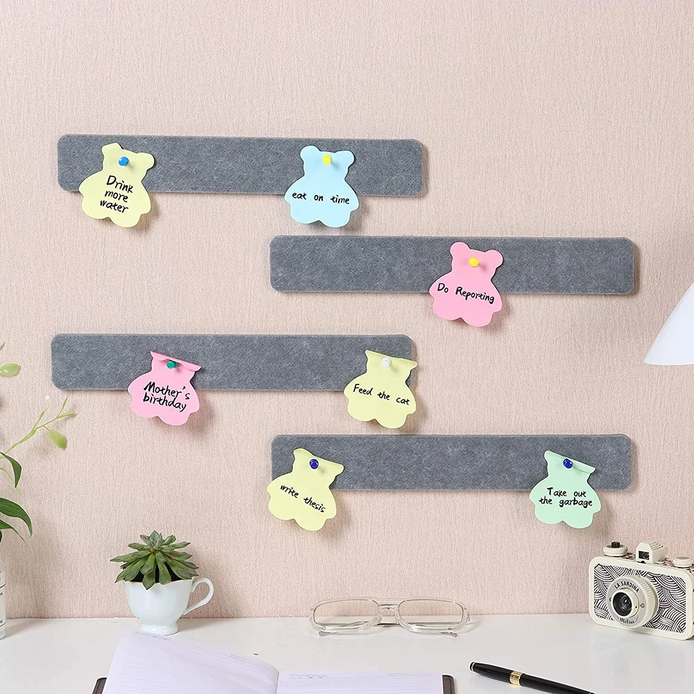 
New product self-adhesive felt bulletin board bar strip pin board for kids room 