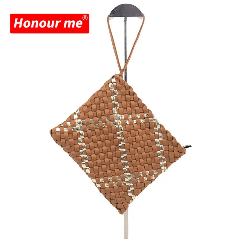 Woven Neoprene Purse Hand Make Wallet Ladies Weave Evening Bags And Clutches