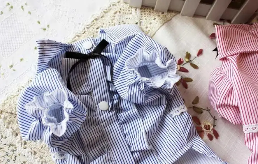 Ropa Para Mascotas De Perro Fashion Spring Summer Pet Dog Clothes Cute Plaid Pattern Puppy Dog Cat T-Shirt Dress