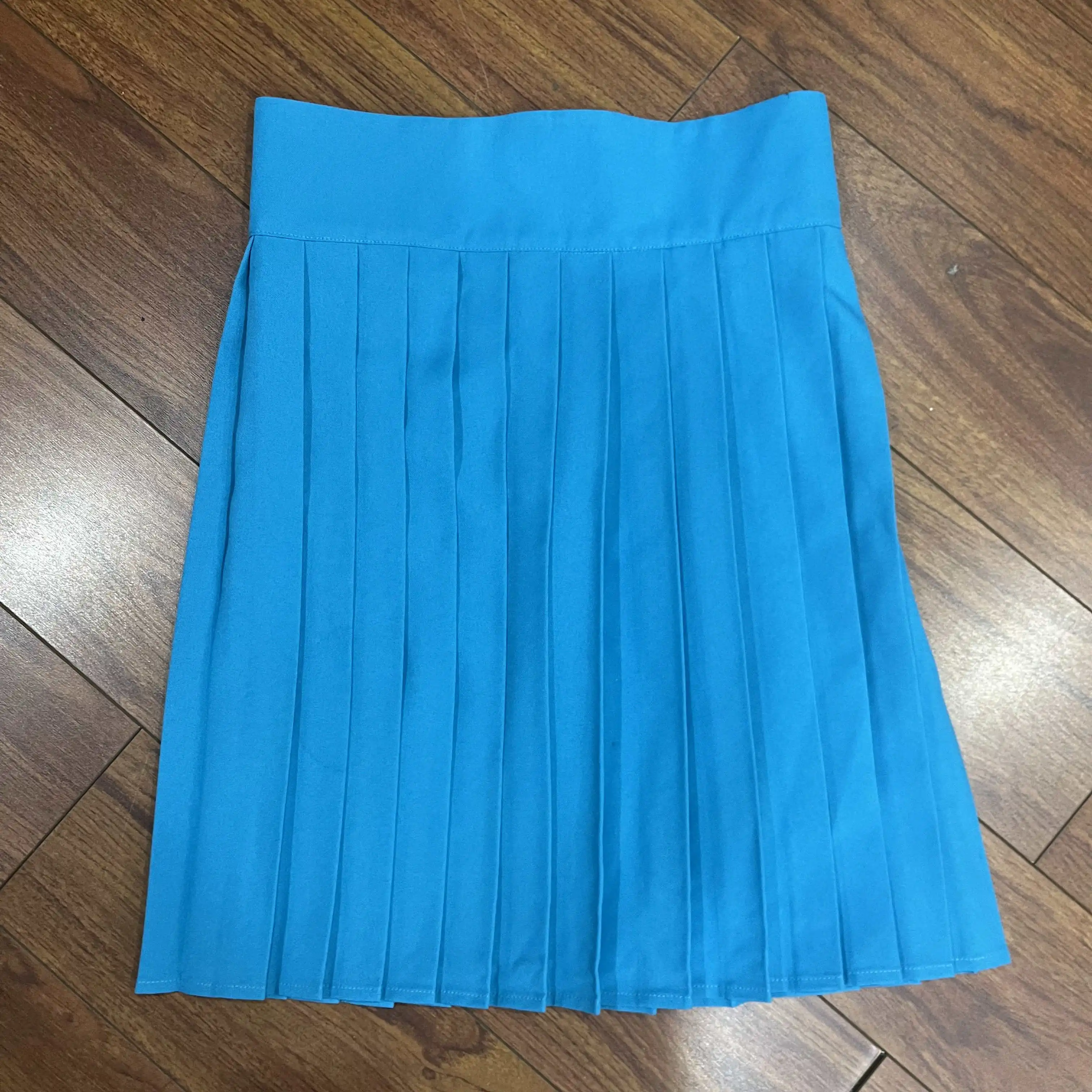 Customization Elementary Students Designs Blue Skirt School Uniform For Girl Skirts
