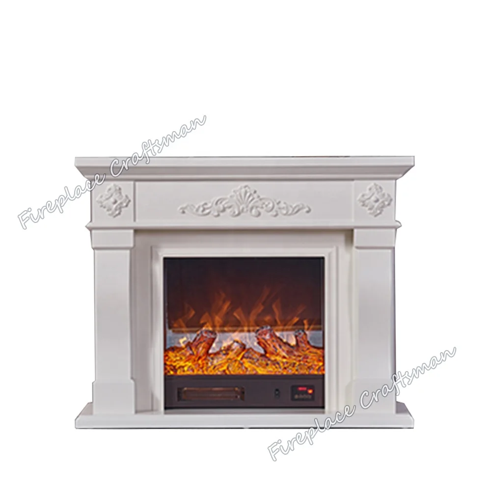 324SS Classical Luxury Modern Electric Led Light Flame Effect Resin Carving Decorate Indoor Fireplace
