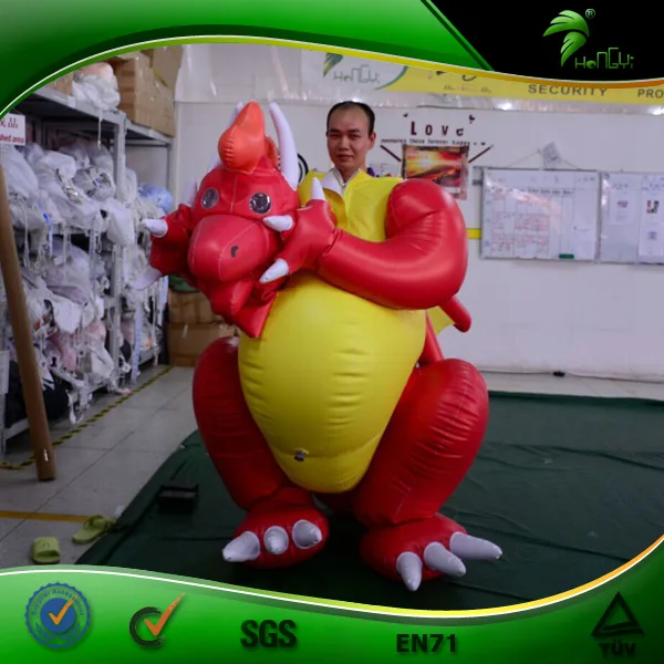 Hongyi Inflatable Suit, Inflatable Red Fire Dragon Mascot Costumes, Blow Up Body Suit