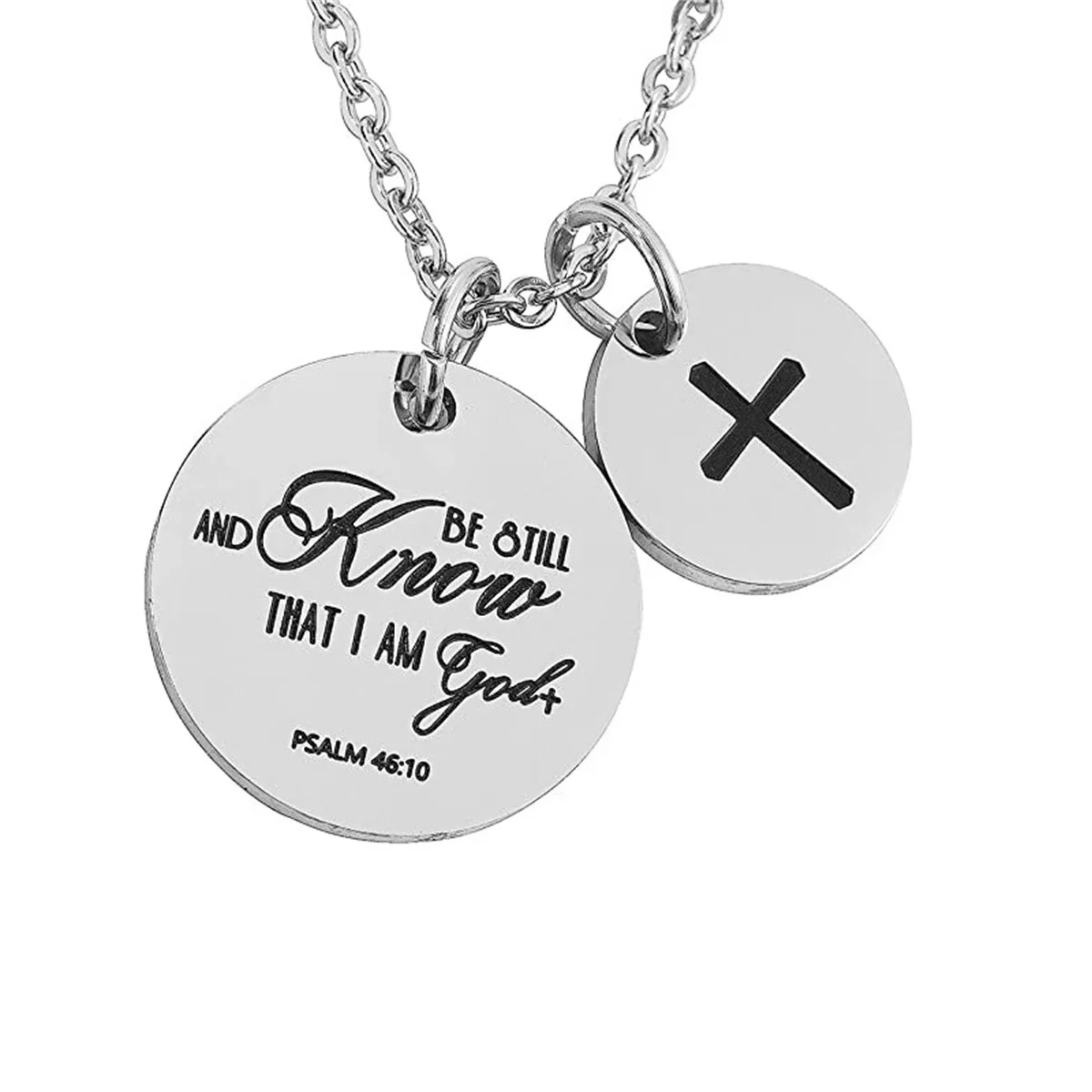 CAIOOCHE Engraved Proverbs Necklace Christian Bible & Faith Jewelry Necklace Stainless Steel Custom Necklace Factory
