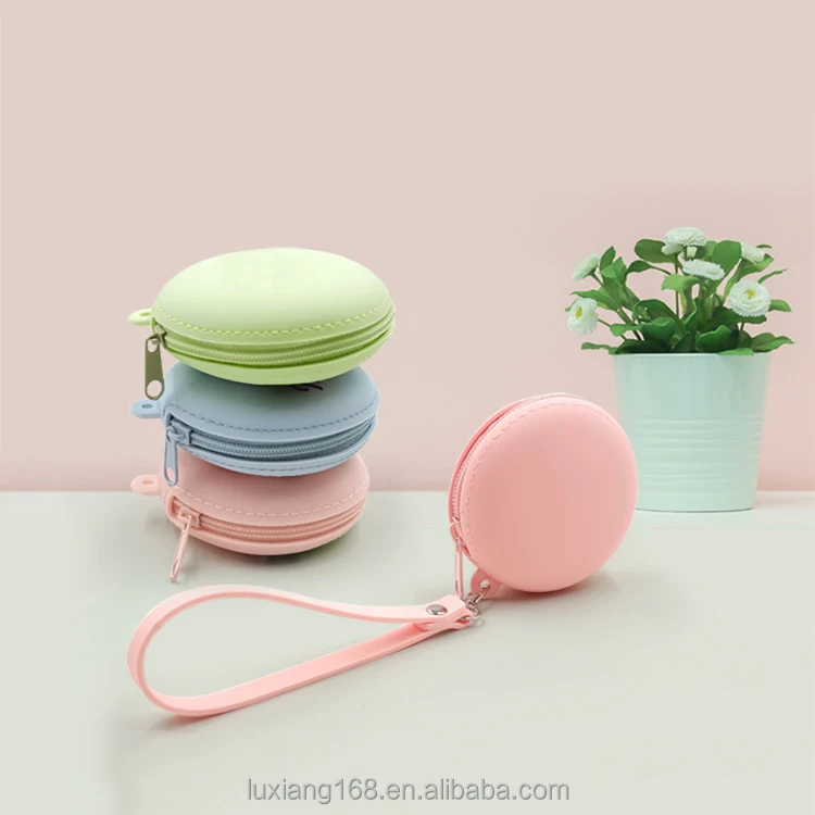 Custom Silicone Bag Round Coin Purse th Zipper Cute Small Coin Pouch for Children and Woman