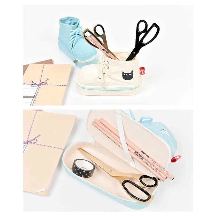 Creative shoes pencil case student  funny Martin boots pencil bag storage bag