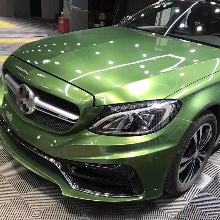 1.52*18m Roll Pvc Matte Chrome Pearl Metal Metallic Mamba Green Auto Color Changing Car Body Wrap Vinyl Film Sticker