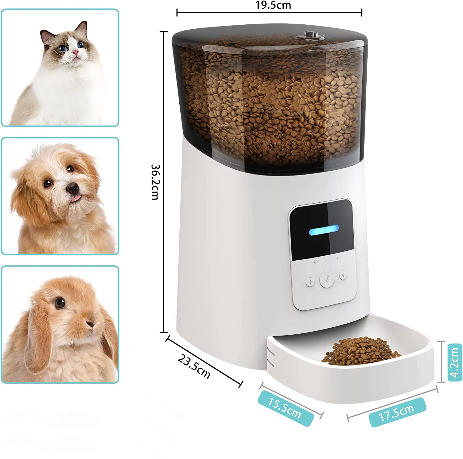 2023 Automatic Cat Feeder Wi-Fi Enabled Smart Pet Feeder for Cats and Dog Auto Dog Food Dispenser with Portion Control
