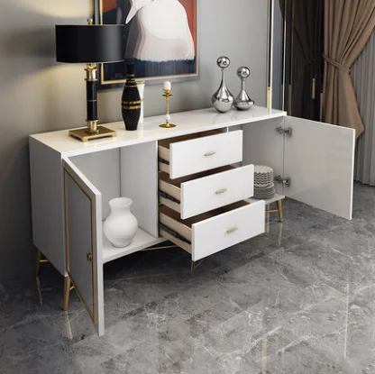 New  Modern minimalist light luxury creative multifunctional living room dining room solid wood storage sideboard