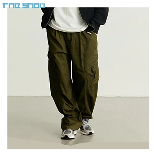 Streetwear Men Stacked Sweat Pants Baggy Manufacturer Wide Leg Plus Size Custom Parachute Cargo Pants Men