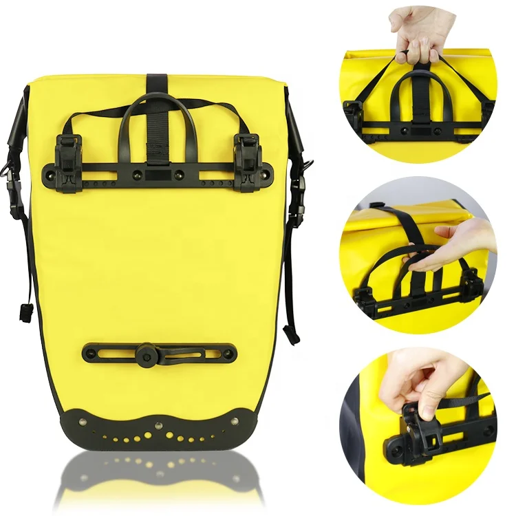 WHEEL UP PVC 25L Waterproof Cycling Rack Panniers Bicycle Travel Pannier Bag
