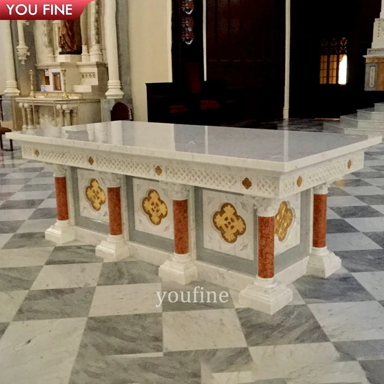 Church White Marble Stone Altar of Sacrifice Table