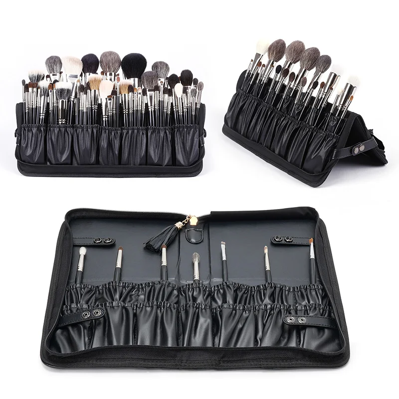 Rownyeon Fashion Custom Profession Cosmetic Makeup Artist Brush Set Bag With Zip Lock