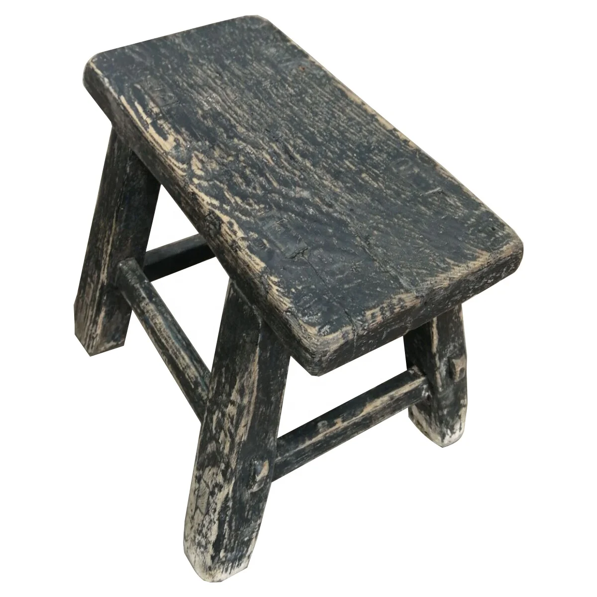 Antique Chinese Vintage Reclaimed Wood Small Stool Shandong Rustic