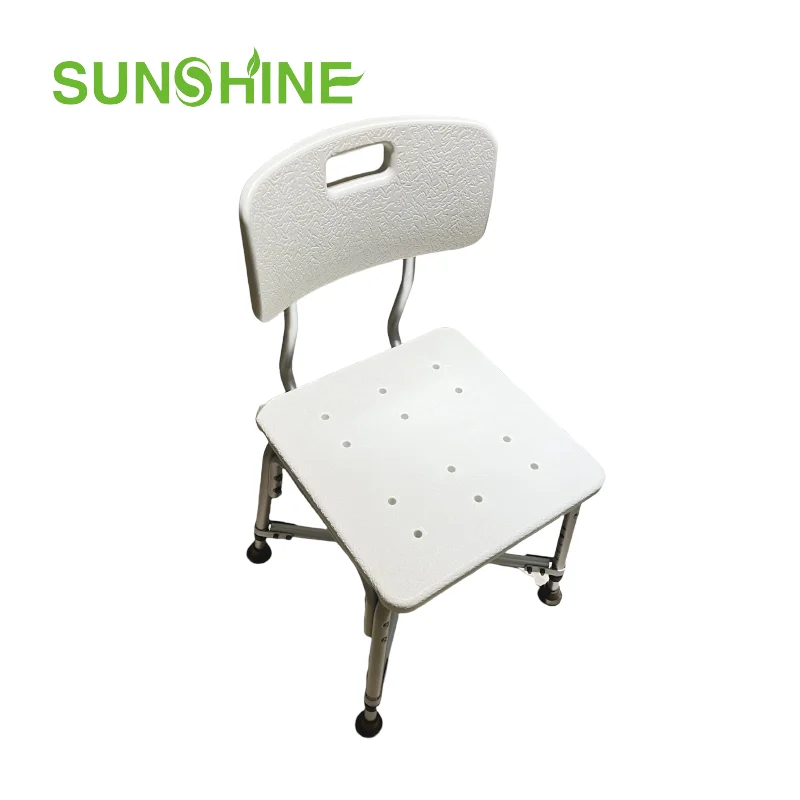 BA399 Big Seat Heavy Duty Shower Chair Bariatric Strong Bearing Capacity Aluminum Bath Chair With Large Seat and Backrest
