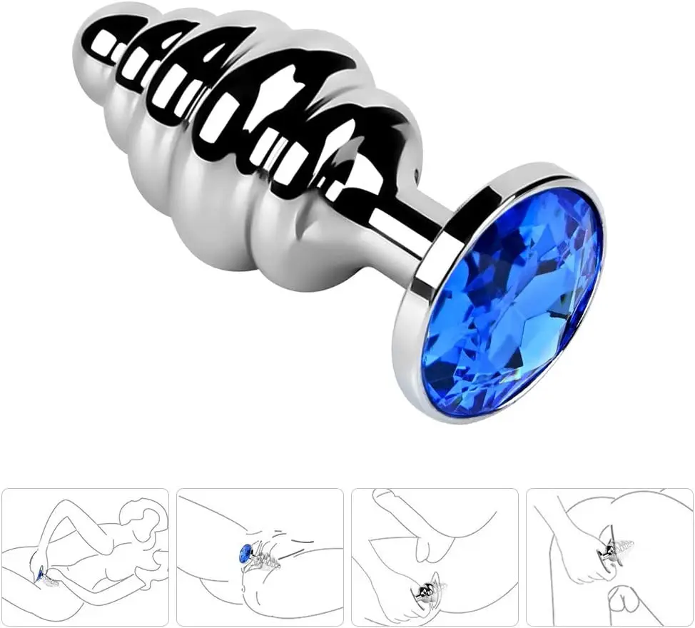 Intimate Metal Anal Plug with Crystal Jewelry Smooth Touch female Butt Plug Anal Bead Anus Dilator Anal Toys for Male Men Women%