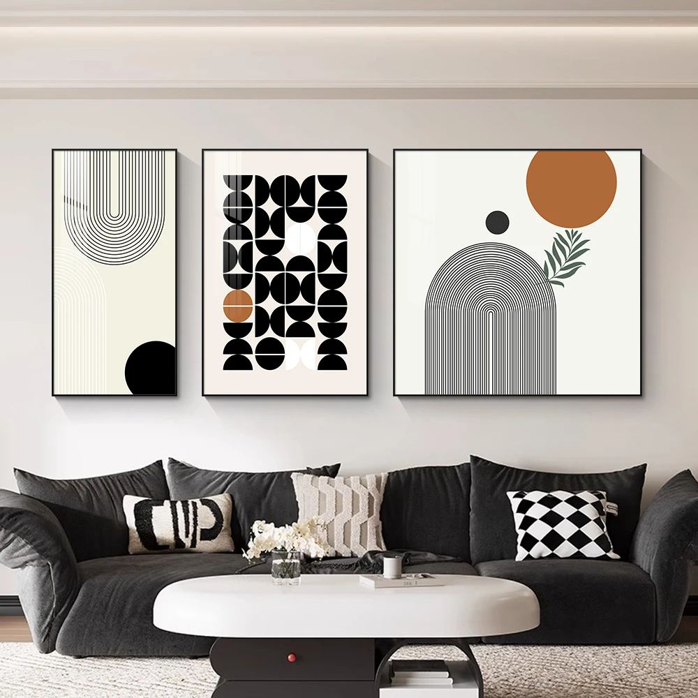 Nordic Modern Abstract Picture Interior Decoration Bohemian Canvas Wall Art Set of 3 Suitable for the Living Room
