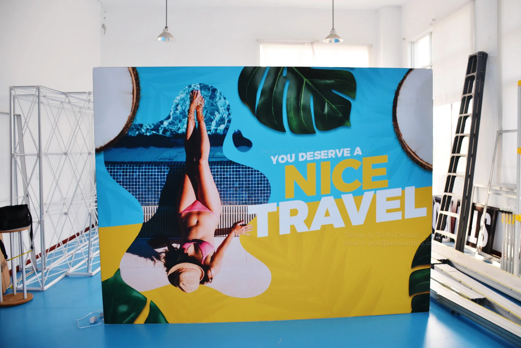 Customized Trade Show Backdrop Wall Pop up Backlit Light Box Backdrop