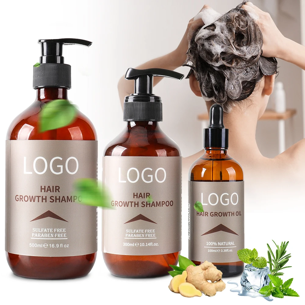 Private Label Batana Oil Organic Hair Regrowth 100% Natural Gginger Promote Hair Growth Shampoo OEM