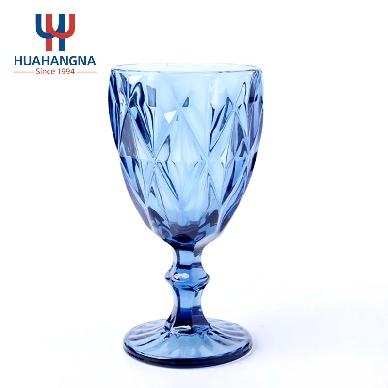300-400ml Premium Old Fashioned Glassware Embossed Design Vintage Colored Drinking Glasses for Home Kitchen Bar
