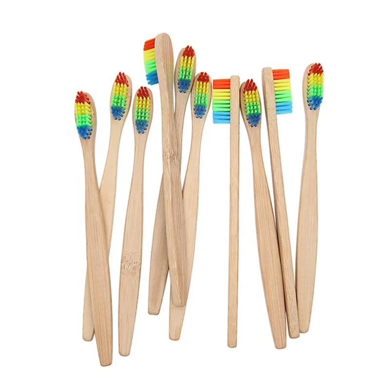 Eco Friendly Biodegradable Disposable Customized logo Bamboo Toothbrush OEM Soft Charcoal Bristle Hotel Bamboo Toothbrush