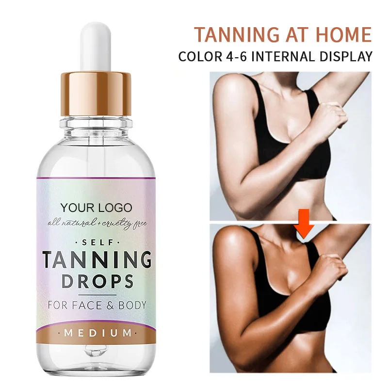 OOEM ODM Private Label Fake Tan Product Bronzing Tanning Oil Drops Mousse Self Tanning Drops