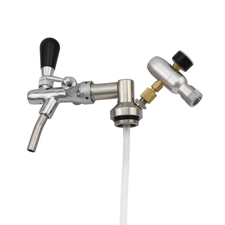Stainless Steel Beer Growler Spear Mini Keg Tap Dispenser With Premium Co2 Gas Regulator Charger Kit homebrew Bar Tool