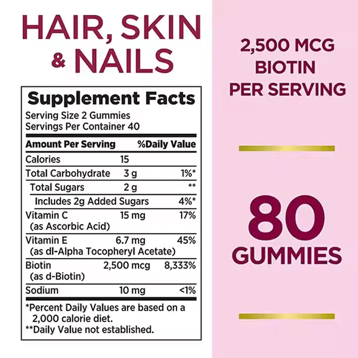 OEM Private Label Biotin Collagen Gummy with Biotin for Hair Growth Skin Nails Skin Care Collagen Gummies