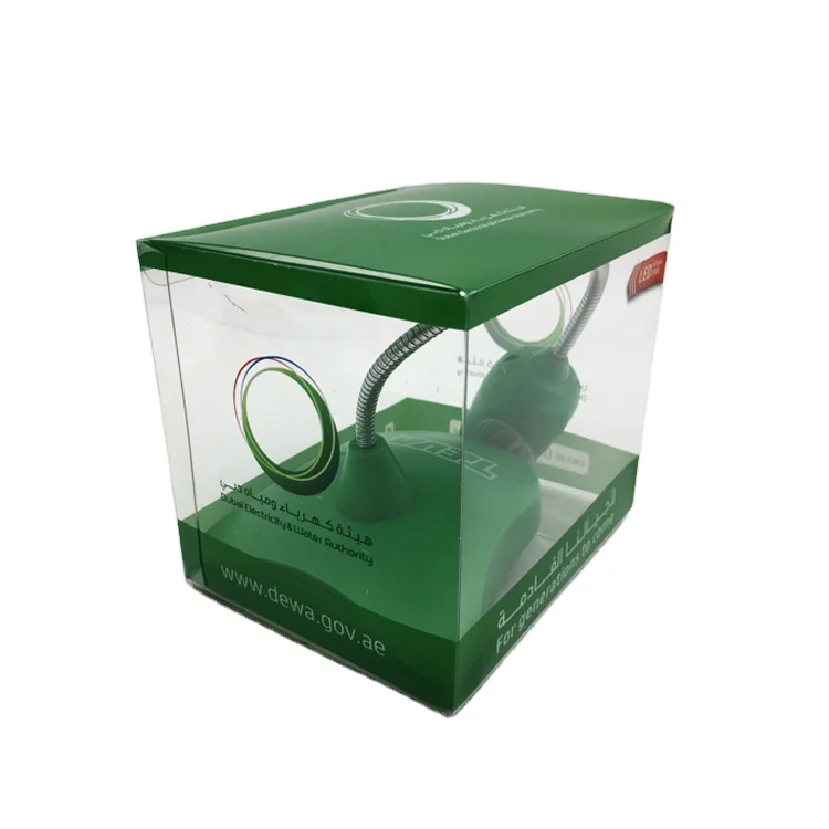 Latest Summer Table Fan Packaging Box Nice Looking PET Plastic Transparent Recyclable PET Plastic Digital Printing Varnishing