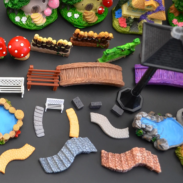 Kids toys fairy garden miniatures ornaments figurine bonsai home dollhouse doll decoration Castle resin mini house figurine