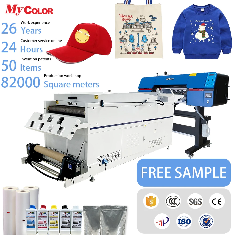Mycolor 60cm dtf printer printing machine pet film dtf printer transfer t shirt printing machine with shaker and dryer