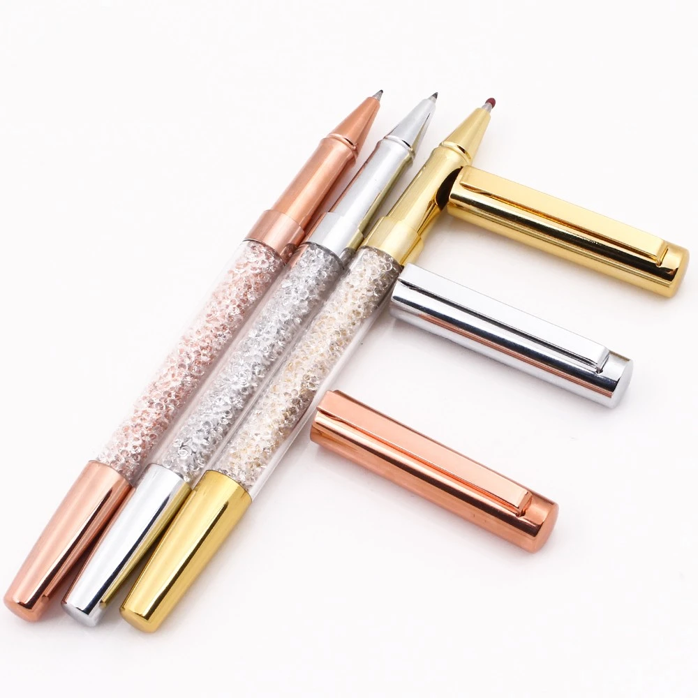 Hot Selling Luxury Office Stationery Fountain Pens Crystal Gifts Diamonds Rose Gold Fountain Pens