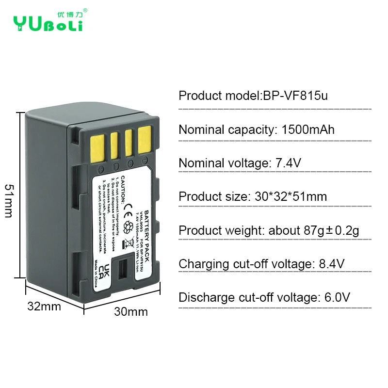 Stock 1500mAh BN-VF815 BN VF815 BNVF815 VF815U Camera Battery Pack for JVC GR-D720US GR-D728 GR-D771 GR-D720 GR-D740US
