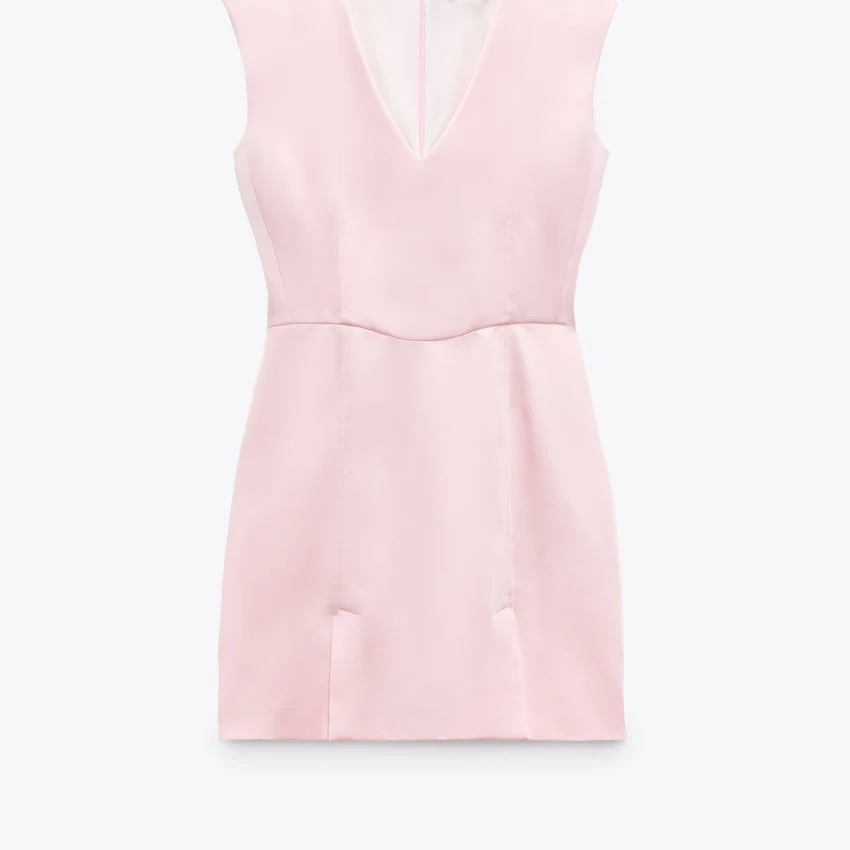 Shiny satin  Solid Color 100% Polyester Summer woman summer casual dress satin dress undefined satin dresses