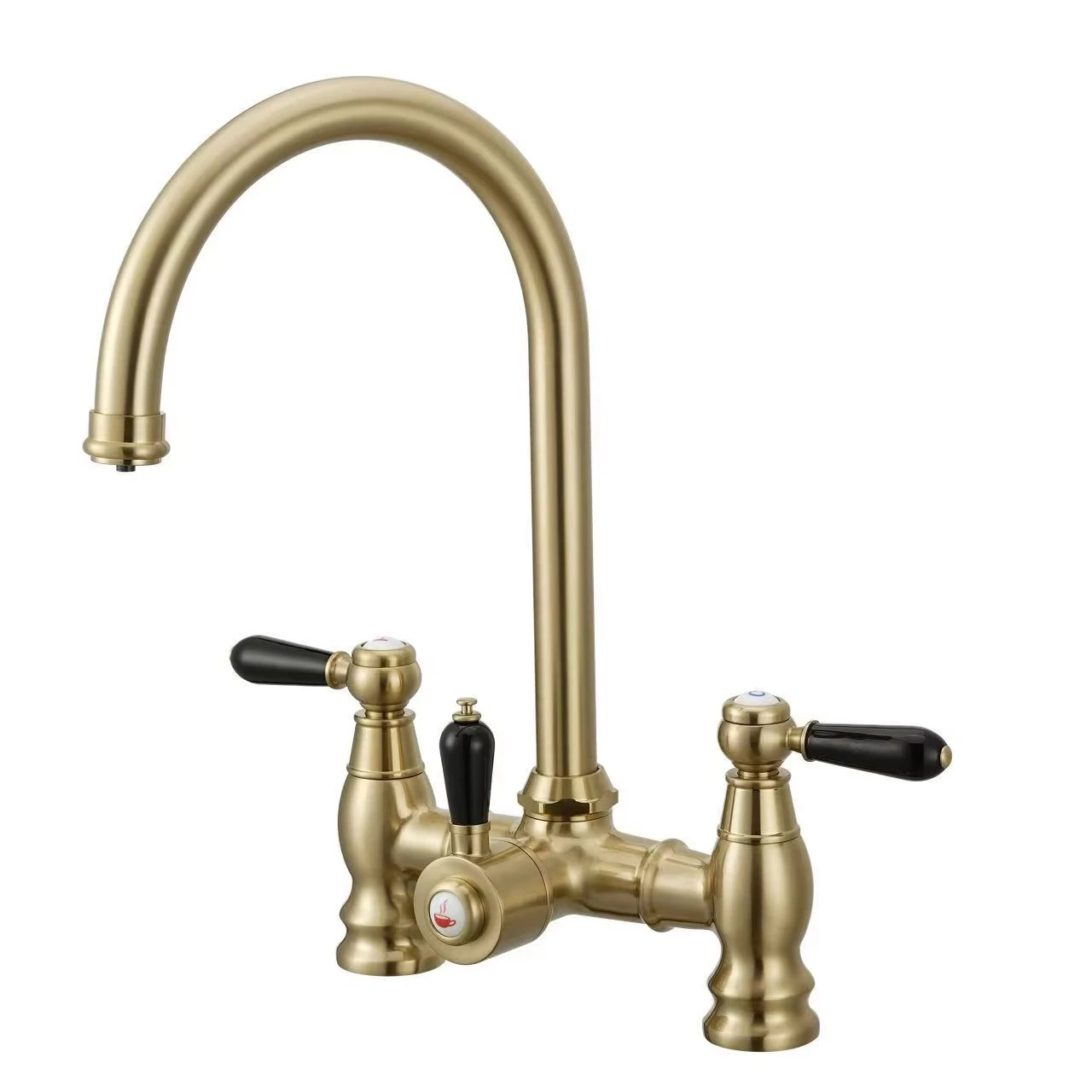 Traditional 3 in 1 Kitchen Mixer Kitchen Faucet Kitchen Taps Pure Water Hot Water Stainless Steel Brass Main Body