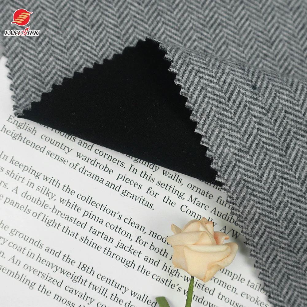 Wholesale Knitted 100% polyester Herringbone twill bonded polar fleece and TPU soft shell fabric for outdoor winter coat