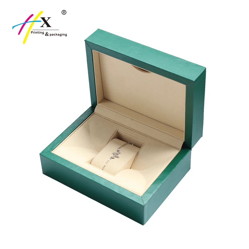 Single Flat Plastic Pocket Metal Slot Men Brand Printed Wrist Wholesale Jewelry Slot Ladies Aluminium Hand Gift Green Watch Box