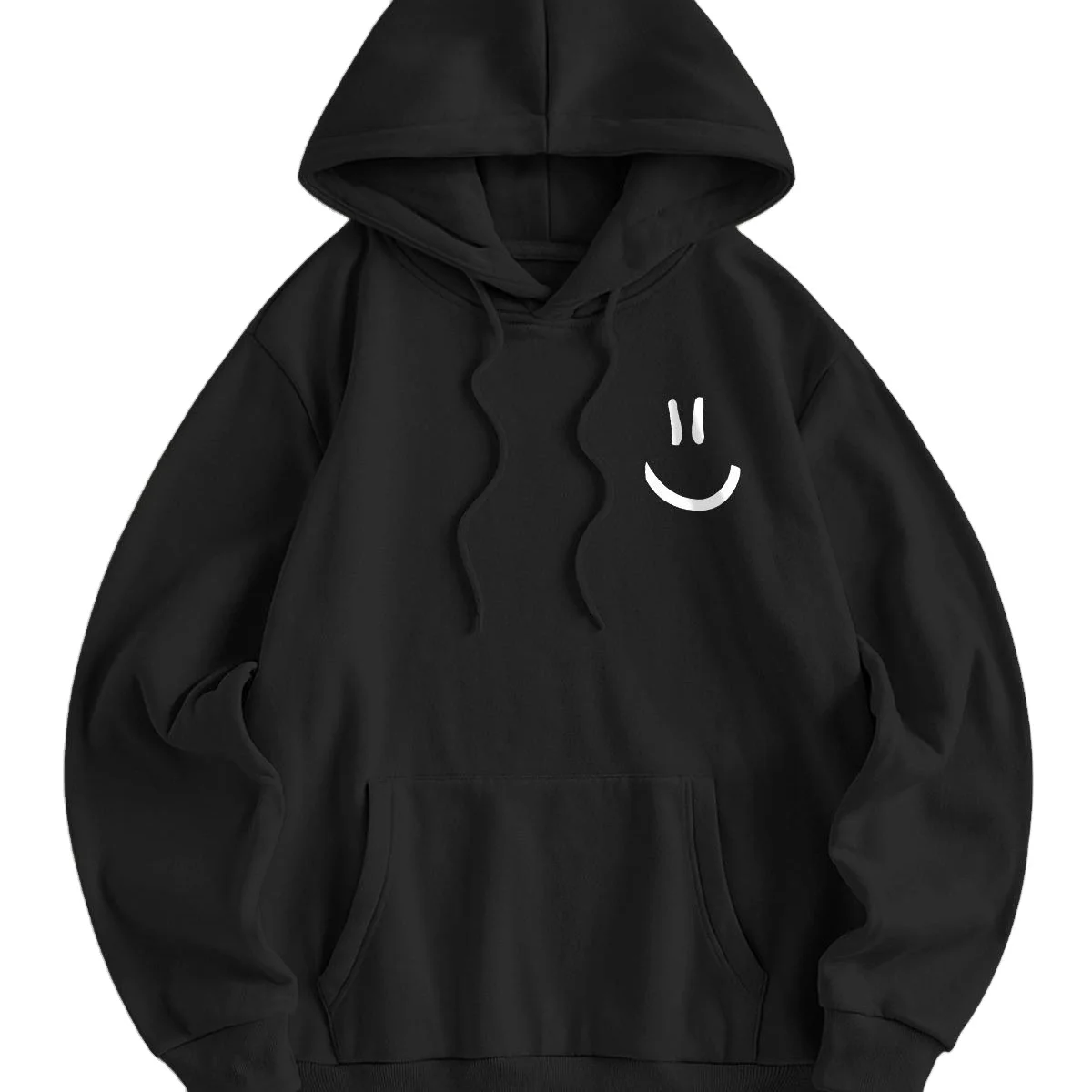 High Quality Wholesale Custom Casual Smile Graphic Printed Thermal Lined Front Pocket Women Hoodies