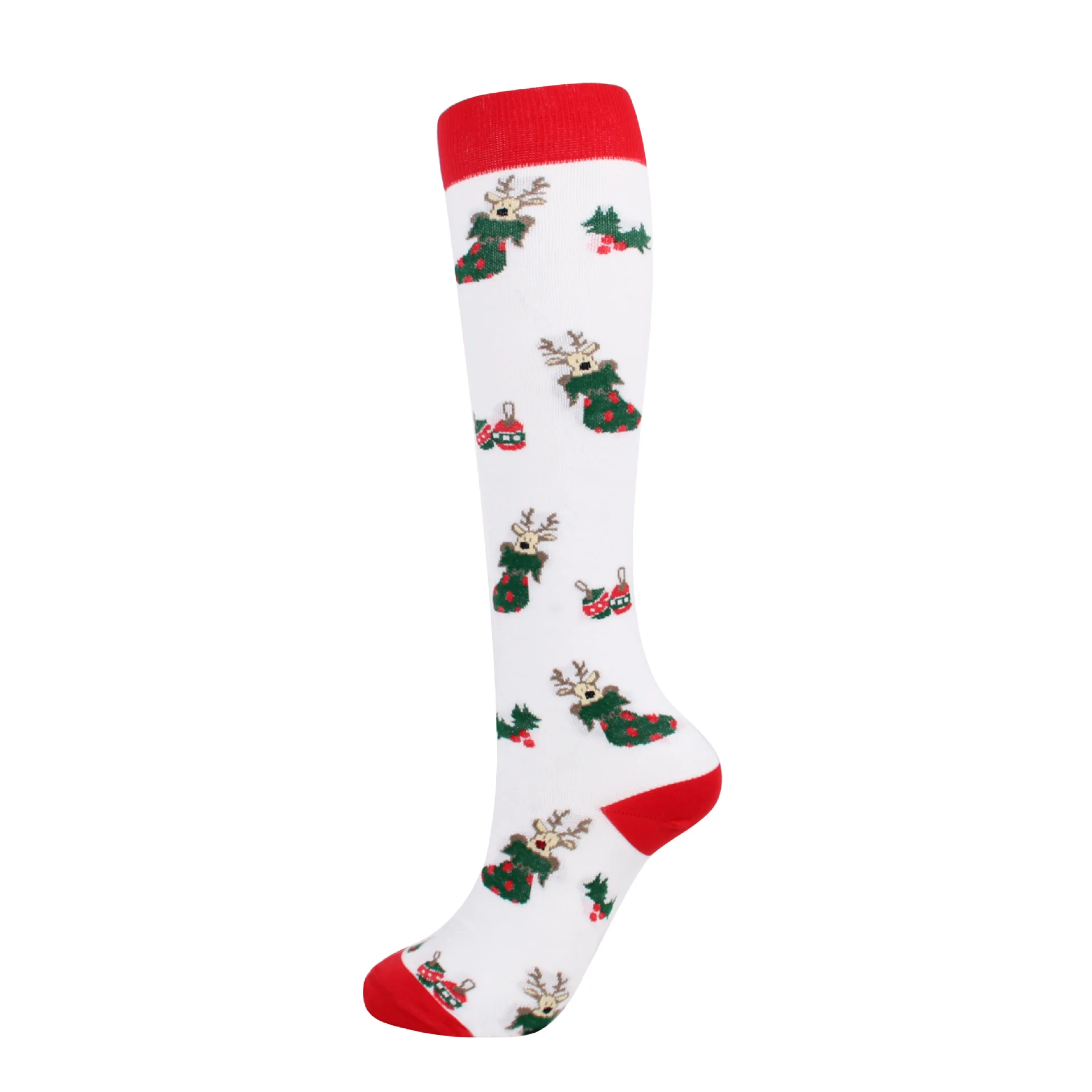 New design Wholesale  Christmas Compression Socks Women Men Thigh High Sport Snowman Compression Socks
